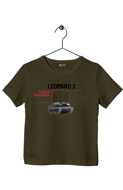 Футболка детская с принтом Leopard 2. Leopard 2, залужный, оружие, танк. 2070702