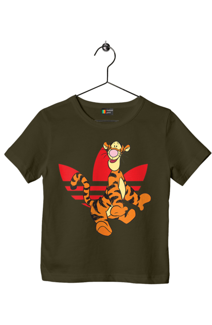 Children's t-shirt with prints Adidas Tigger. Adidas, animated series, tiger, tigger, winnie the pooh, winnie the pooh. 2070702