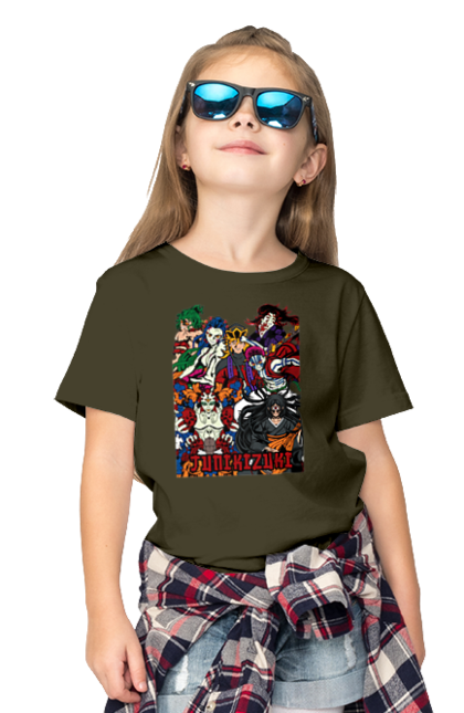 Children's t-shirt with prints Demon Slayer. Anime, demon slayer, eternal paradise faith, kimetsu no yaiba, kokushibo, manga, twelve kizuki, upper rank six. 2070702