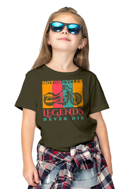 Футболка дитяча з принтом "мотоцикл легенда". Легенда, мотоспорт, мотоцикл. 2070702