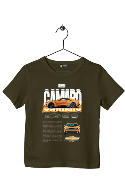 Children's t-shirt with prints Chevrolet Camaro. Auto, automobile, camaro, car, chevrolet, chevrolet camaro. 2070702