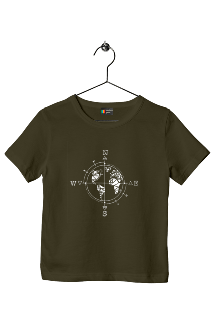 Children's t-shirt with prints Compass. Compass, magic compass, tourism, travel, vacation. 2070702