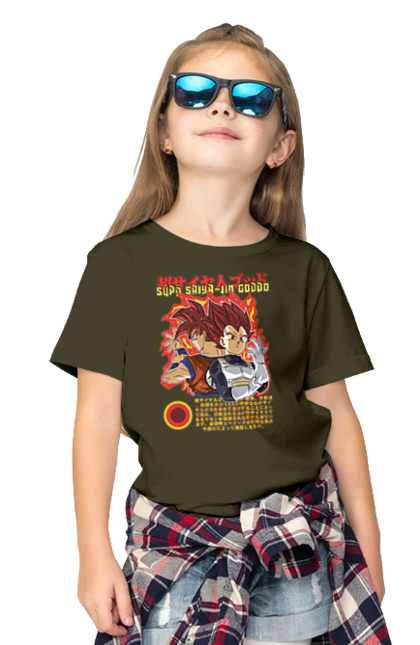 Children's t-shirt with prints Dragon Ball. Anime, dragon ball, goku, manga, tv series, vegeta. 2070702