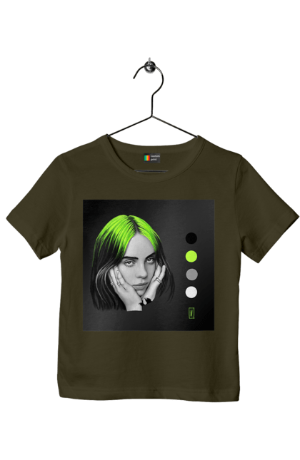 Children's t-shirt with prints Billie Eilish. Billie, billie eilish, eilish. 2070702