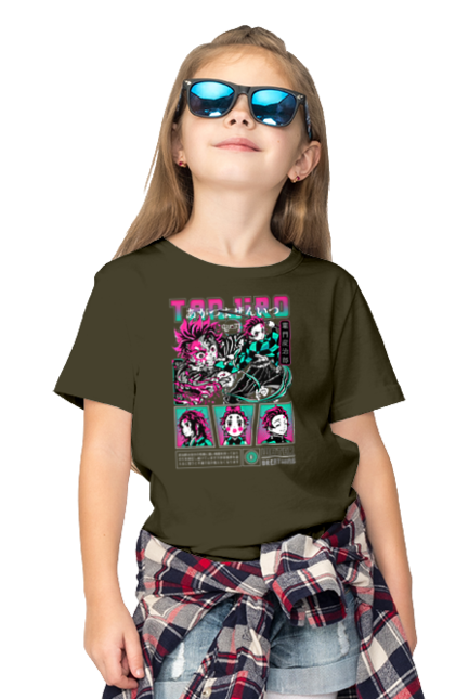 Children's t-shirt with prints Demon Slayer Tanjiro. Anime, demon slayer, kamado tanjiro, manga, tanjiro. 2070702