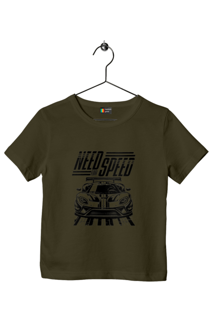 Children's t-shirt with prints Жага швидкості. Cars, computer games, games, racing, simulators, speed, video games. 2070702