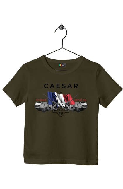 Футболка дитяча з принтом "Caesar (France)". Caesar, залужний, зброя. 2070702
