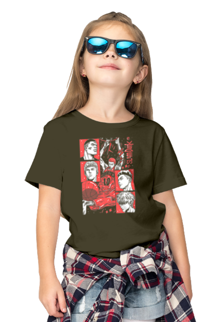 Children's t-shirt with prints Slam Dunk. Anime, basketball, comedy, manga, school, shonen, slam dunk, sports anime. 2070702