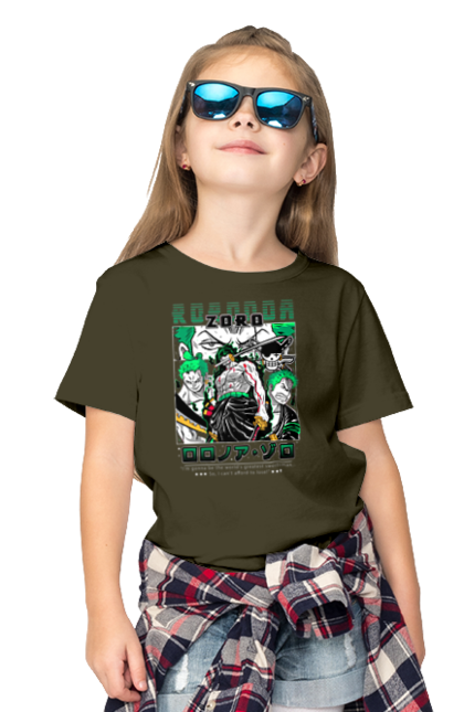 Children's t-shirt with prints One Piece Zoro. Anime, manga, one piece, roronoa zoro, straw hat pirates, swordsman, zoro. 2070702