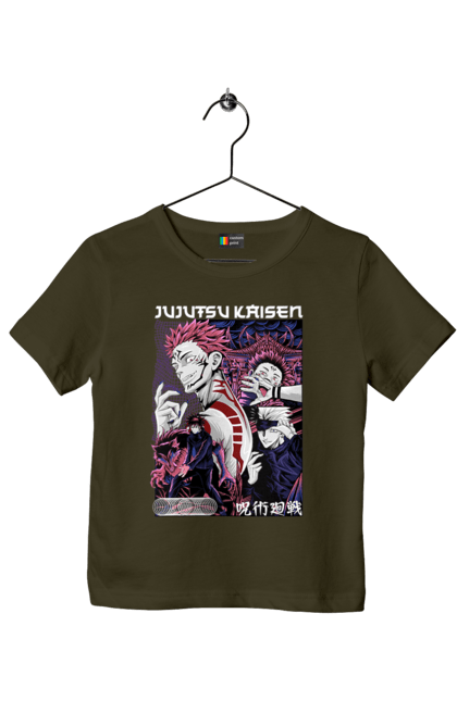 Children's t-shirt with prints Jujutsu Kaisen Sukuna. Anime, dark fantasy, jujutsu kaisen, magic battle, manga, mystic, sukuna. 2070702