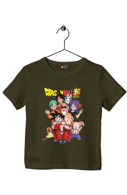 Children's t-shirt with prints Dragon Ball. Anime, dragon ball, goku, manga, tv series, vegeta. 2070702