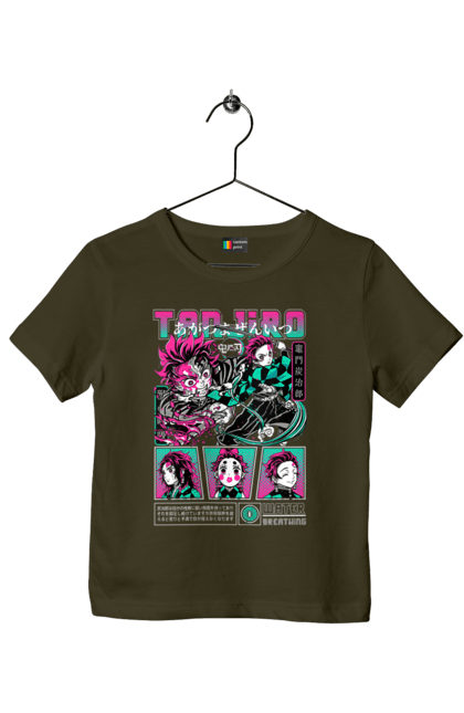 Children's t-shirt with prints Demon Slayer Tanjiro. Anime, demon slayer, kamado tanjiro, manga, tanjiro. 2070702