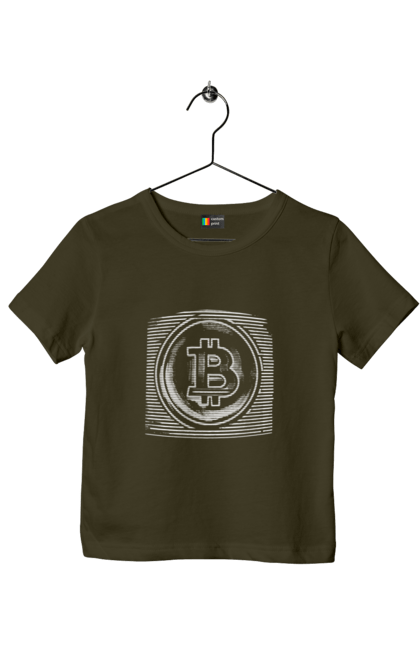 Футболка дитяча з принтом "Біткоїн". Биткоин, биткойн, бінарний, біткоїн, біткойн, валюта, гроші, крипто, програміст, хакер. 2070702