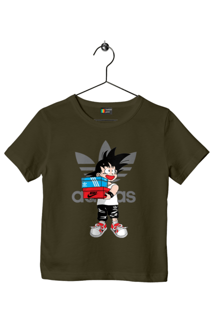 Футболка детская с принтом Adidas Сон Гоку. Adidas, anime, dragon ball, son goku, адидас, аниме, гоку, жемчуг дракона, манга, сон гоку. 2070702