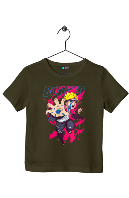 Children's t-shirt with prints Boruto. Anime, boruto, enemies, manga, neon, tv series. 2070702