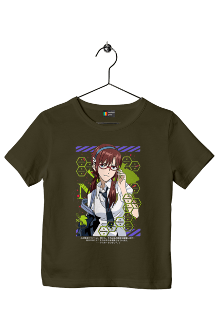 Children's t-shirt with prints Evangelion Mari. Angel, anime, eva 02, eva 05, evangelion, manga, mari, mari makinami illustrious, neon genesis evangelion. 2070702