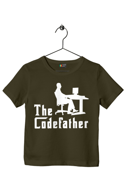Футболка дитяча з принтом "Батько коду". Айті, айтішник, батько коду, для айтішника, для програміста, подарунок айтішнику, подарунок програмісту, програміст, розробник. 2070702