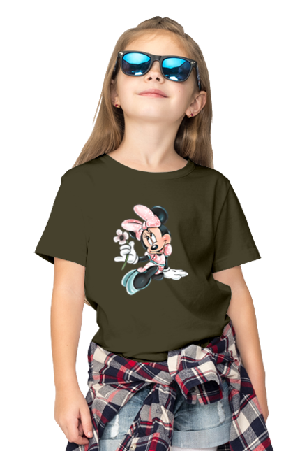 Children's t-shirt with prints Minnie Mouse. Cartoon, disney, mickey, mickey mouse, minnie mouse. 2070702