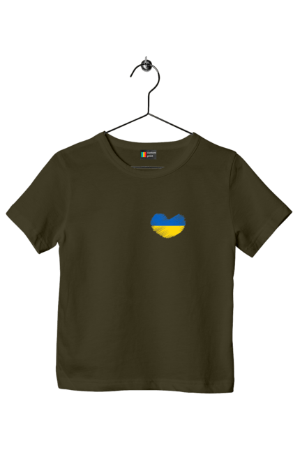 Футболка дитяча з принтом "Україна у серці". Арестович, война, герои, зелёный, иди нахуй, кем, мир, нет войне, орда, орки, привид киева, птн пнх, путін хуйло, русский военный корабль, слава украине, ссу, украина, чернобаевка. 2070702
