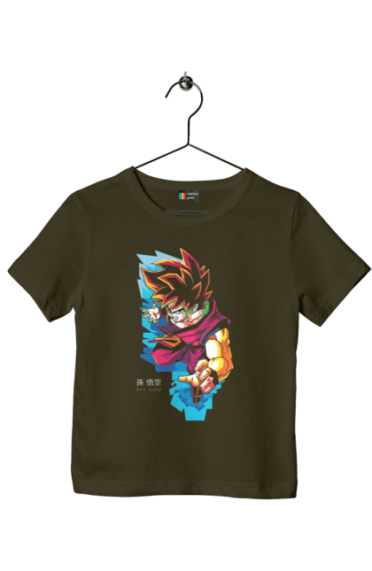 Children's t-shirt with prints Dragon Ball Son Goku. Anime, dragon ball, goku, manga, son goku, tv series. 2070702