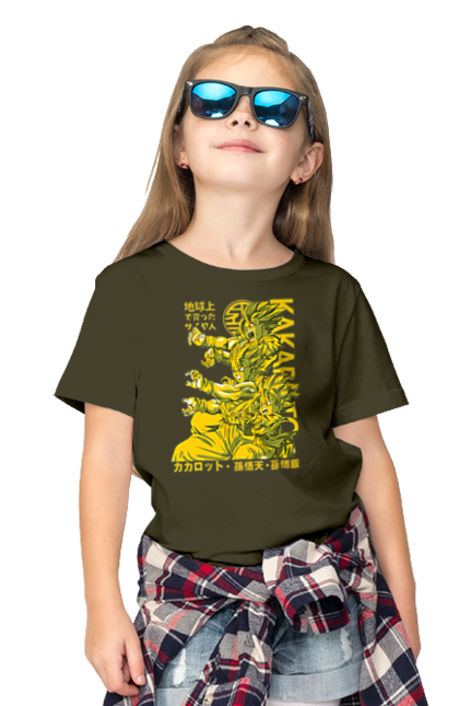 Children's t-shirt with prints Dragon Ball. Anime, dragon ball, goku, manga, tv series, vegeta. 2070702