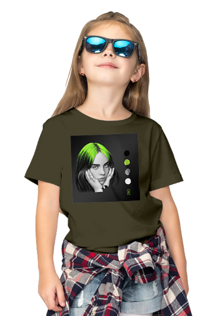 Children's t-shirt with prints Billie Eilish. Billie, billie eilish, eilish. 2070702