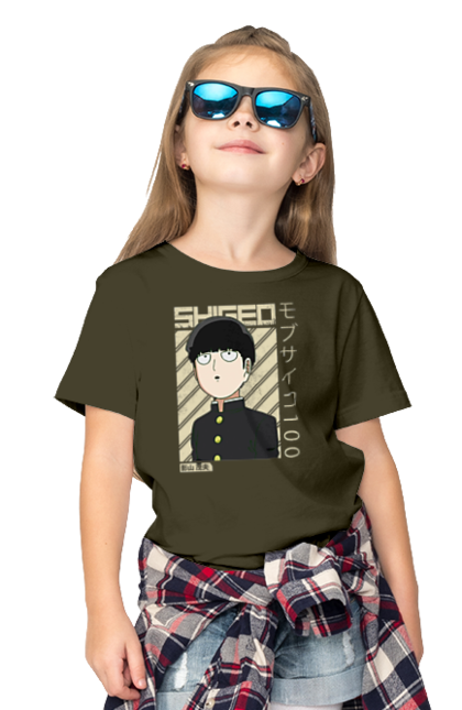 Children's t-shirt with prints Mob Psycho 100. Anime, manga, mob, mob psycho 100, shigeo kageyama. 2070702