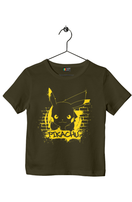 Children's t-shirt with prints Pikachu. Anime, game, manga, nintendo, pikachu, pokemon. 2070702