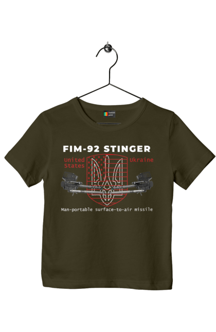 Футболка дитяча з принтом "Stinger". F16, nasams, stinger, zuzana, гаубиця, два герби, залужний, сюзанна. 2070702