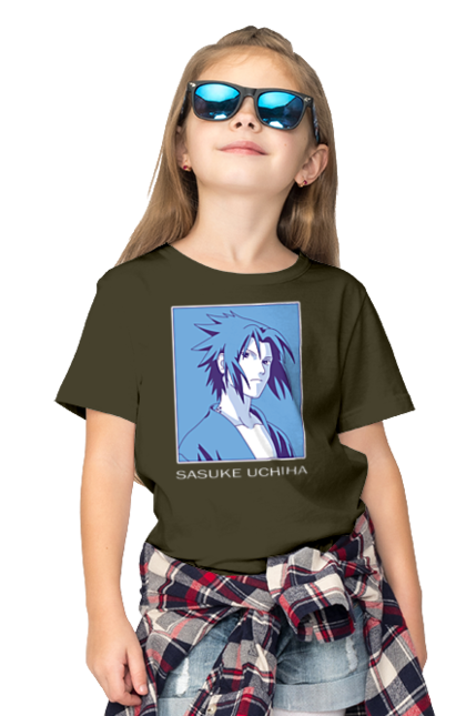 Children's t-shirt with prints Naruto Sasuke Uchiha. Anime, manga, naruto, sasuke, sasuke uchiha, team 7, team number 7, uchiha. 2070702