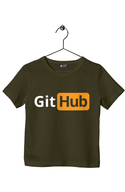 Футболка детская с принтом Гит Хаб. Айти, айтишник, гит хаб, для айтишника, для программиста, подарок айтишнику, подарок программисту, программист, разработчик. 2070702
