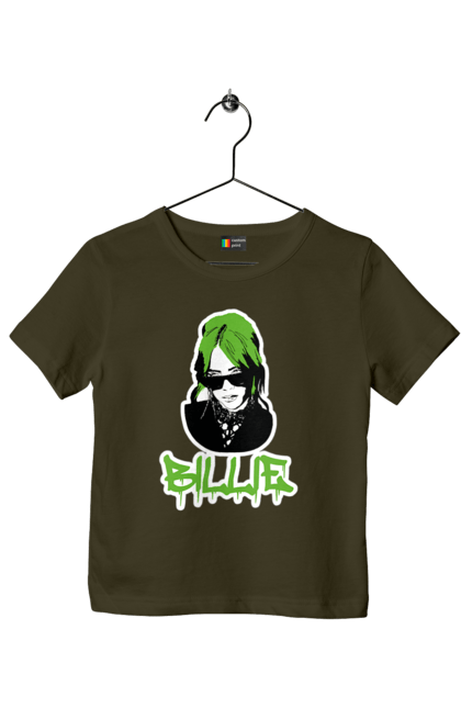 Футболка дитяча з принтом "Billie Eilish". Активістка, біллі айліш, мизукант, права, співачка, тварини. 2070702