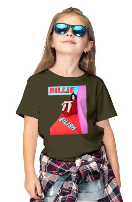 Футболка дитяча з принтом "Біллі Айліш". Біллі айліш, логотип біллі айліш, принт біллі айліш, співачка біллі айліш. 2070702
