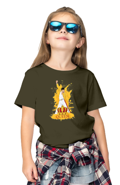 Children's t-shirt with prints Freddie Mercury. Freddie mercury, lettering, music, queen, rock, rock band. 2070702