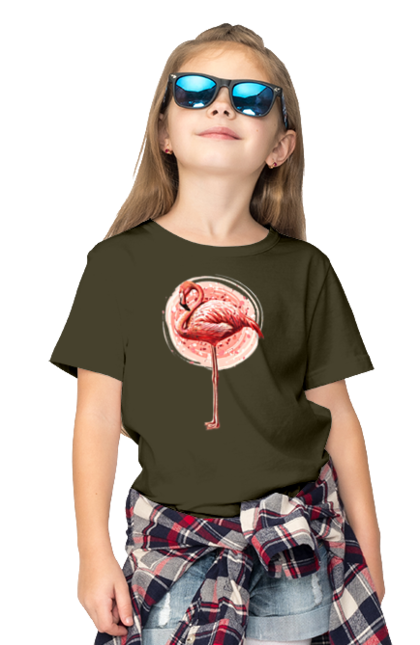 Футболка дитяча з принтом "Фламінго Арт". Рожеве фламінго, тварина, фламінго. 2070702