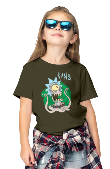 Children's t-shirt with prints Rick and Morty. Adventures, black humor, cartoon, rick, rick and morty, sci-fi, tragicomedy. 2070702