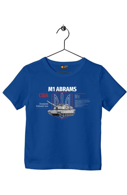 Children's t-shirt with prints M1 Abrams. Abrams, industrious, m1 abrams, tank, weapon. 2070702