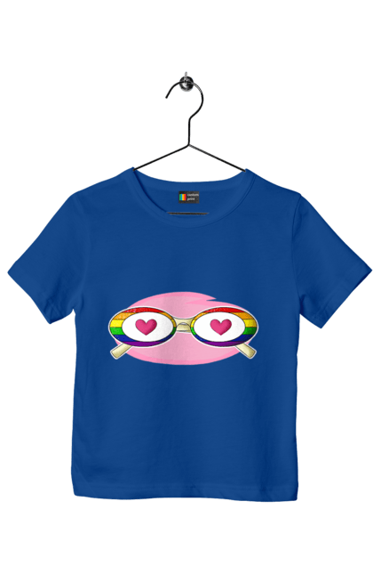 Футболка дитяча з принтом "(Не) рожеві окуляри". Лгбт, літо, любов, окуляри, серце. CustomPrint.market