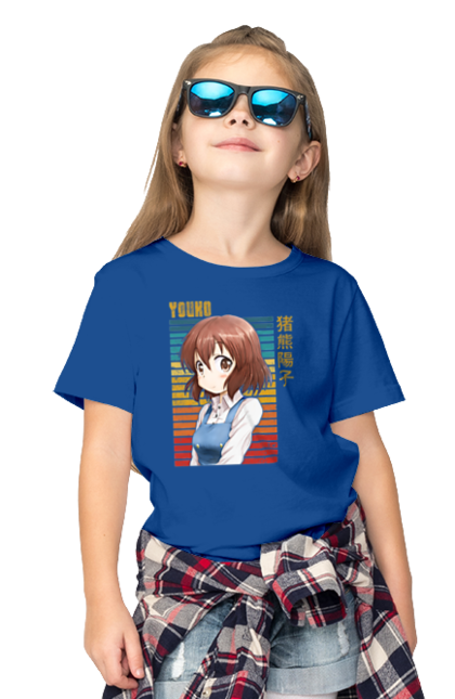 Children's t-shirt with prints Kiniro Mosaic Yoko Inokuma. Anime, gold mosaic, kiniro mosaic, kinmoza, manga, yoko, yoko inokuma. 2070702