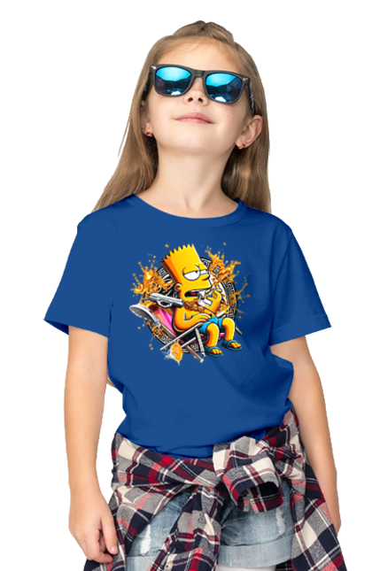 Children's t-shirt with prints Bart Simpson Versace. Bart, cartoon, serial, simpson, versace. 2070702