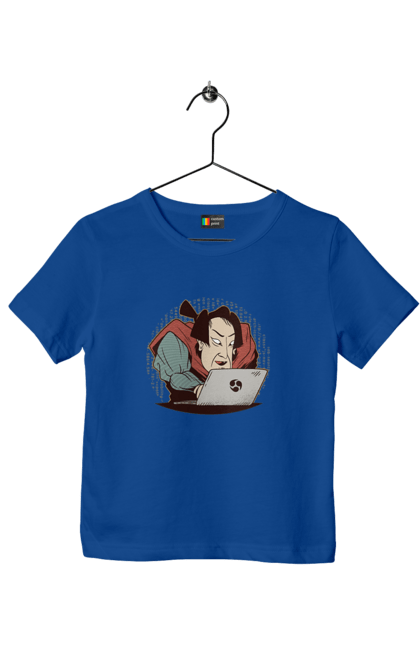 Футболка дитяча з принтом "Ніндзя програміст". Angular, c, css, html, it, javascript, jquery, php, python, react, svelt, vue, айтишник, айті, гумор, код, кодувати, прогер, програміст, програмісти, ти ж, ти ж програміст, тиж програміст. 2070702