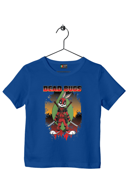 Children's t-shirt with prints Bugs Bunny Deadpool. Bugs bunny, cartoon, deadpool, looney tunes, marvel, merrie melodies. 2070702