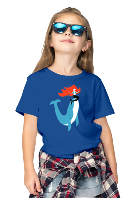 Children's t-shirt with prints Mermaid And Whale. Mermaid, sea, whale. 2070702