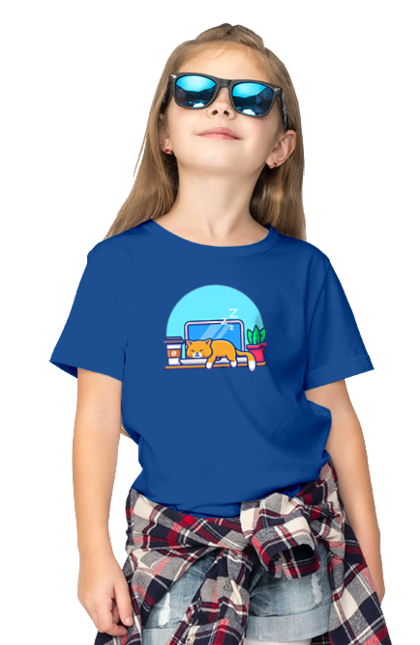 Футболка дитяча з принтом "Кіт програміст". Angular, c, css, html, it, javascript, jquery, php, python, react, svelt, vue, айтишник, айті, гумор, код, кодувати, прогер, програміст, програмісти, ти ж, ти ж програміст, тиж програміст. 2070702