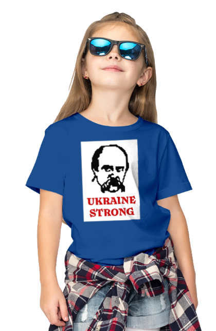 Футболка дитяча з принтом "Тарас Шевченко". Бавовна, бавовнятко, війна, герб, доброго вечора, зсу, прапор україни, русский военный корабль, тарас шевченко, україна. 2070702