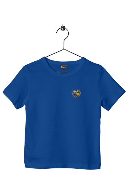 Children's t-shirt with prints Hearts of the unbreakable. Dark blue, heart, symbolics, ukraine, unbreakable. 2070702