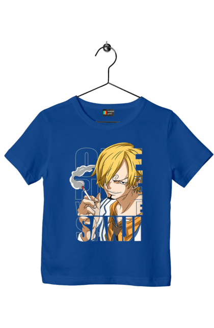 Children's t-shirt with prints One Piece Vinsmoke Sanji. Anime, black leg, manga, one piece, sanji, straw hat pirates, vinsmoke sanji. 2070702