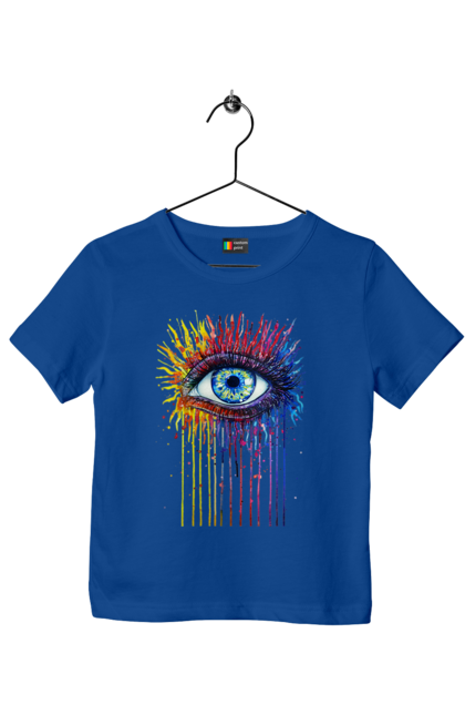 Футболка дитяча з принтом "Барвисто Тече Око". Очей, фарби. 2070702