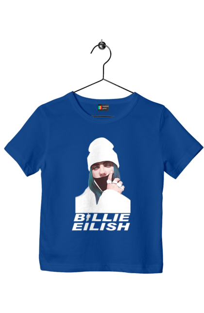 Футболка дитяча з принтом "Біллі Айліш". Біллі айліш, логотип біллі айліш, принт біллі айліш, співачка біллі айліш. 2070702