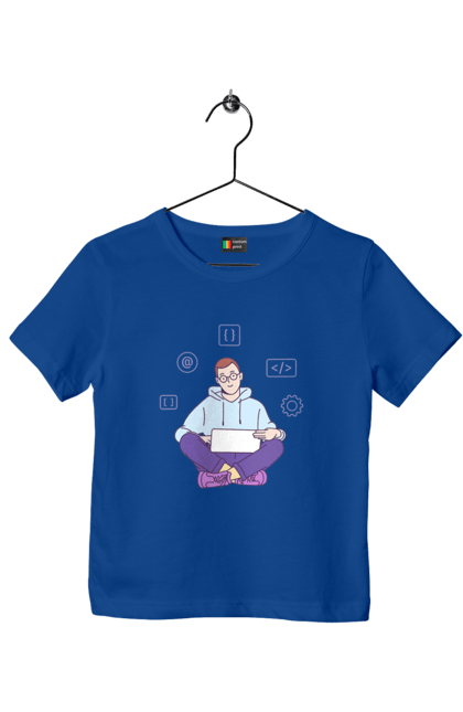 Футболка дитяча з принтом "Я програміст". Angular, c, css, html, it, javascript, jquery, php, python, react, svelt, vue, айтишник, айті, гумор, код, кодувати, прогер, програміст, програмісти, ти ж, ти ж програміст, тиж програміст. 2070702